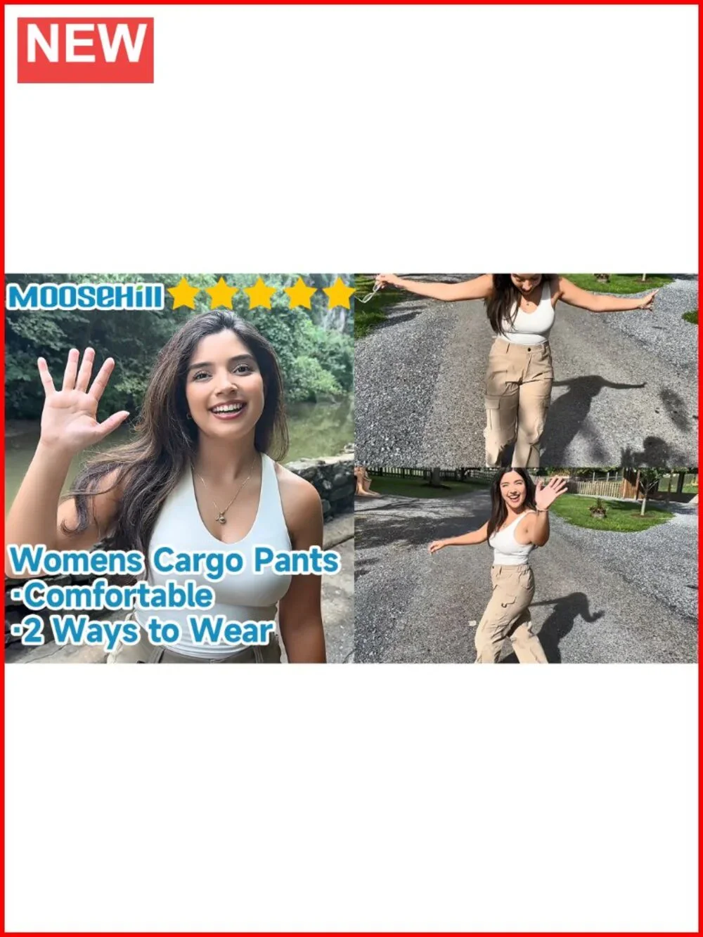Women's High Waisted Cargo Hiking Pants with 8 Pockets Water Resistant Stretch